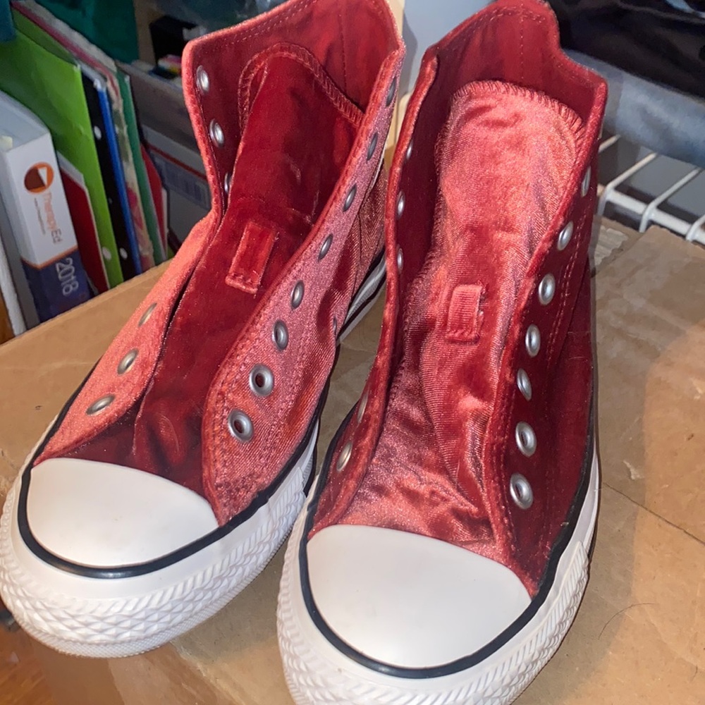 Red Velvet High Top Converse